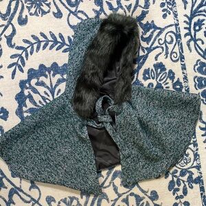 Voodoo Vixen Green Tweed Hooded Cape